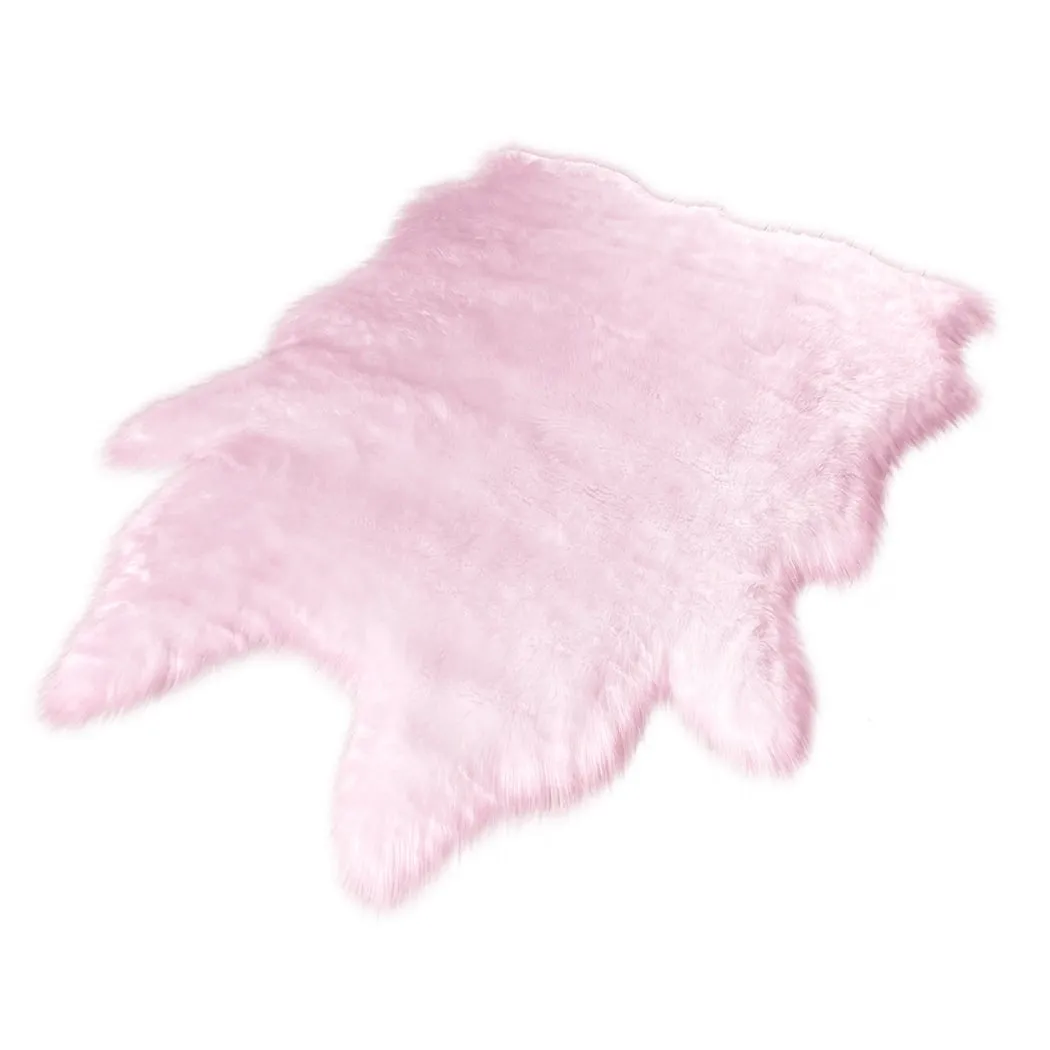 Silver Orchid Luxurious Faux Bison Skin Shag Rug