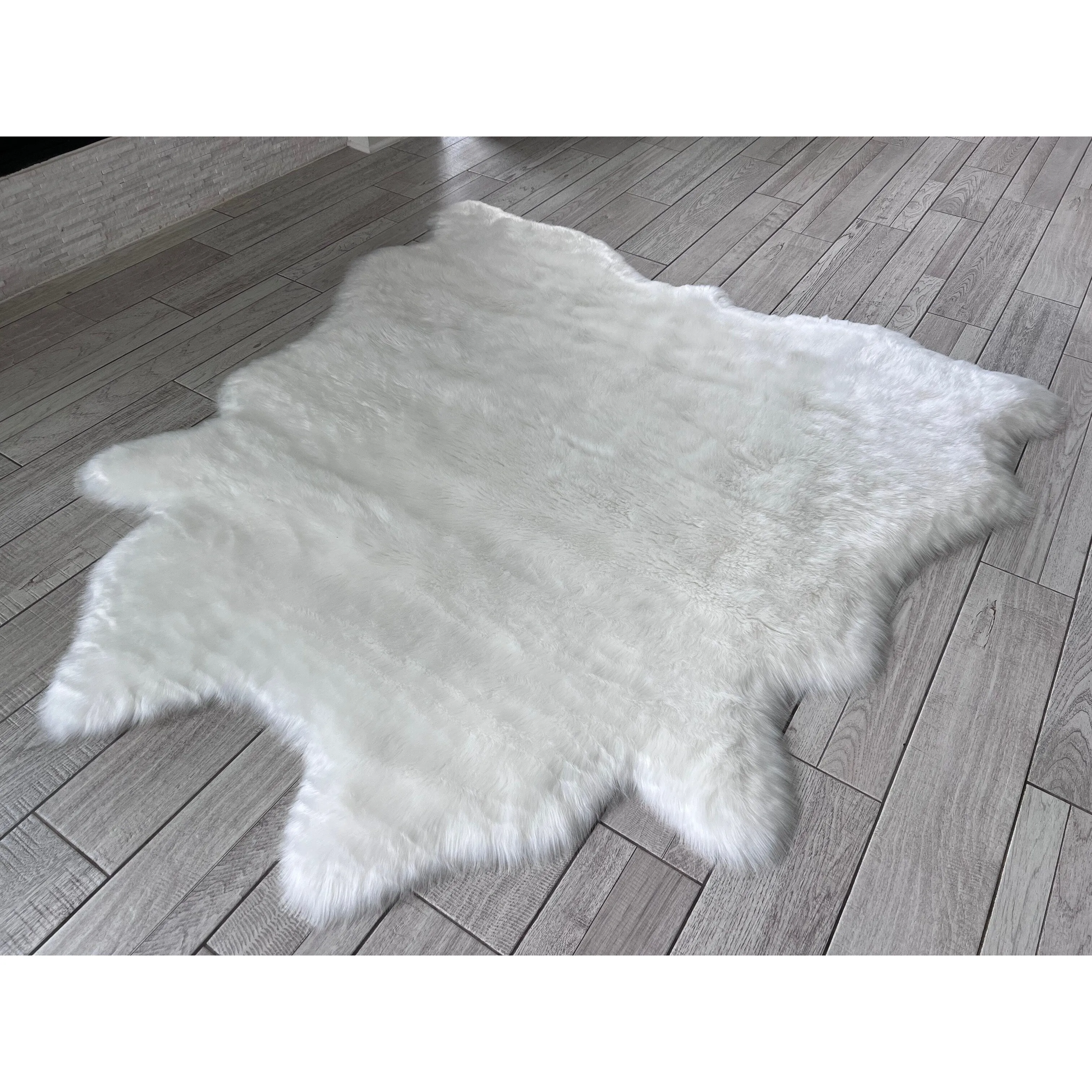 Silver Orchid Luxurious Faux Bison Skin Shag Rug