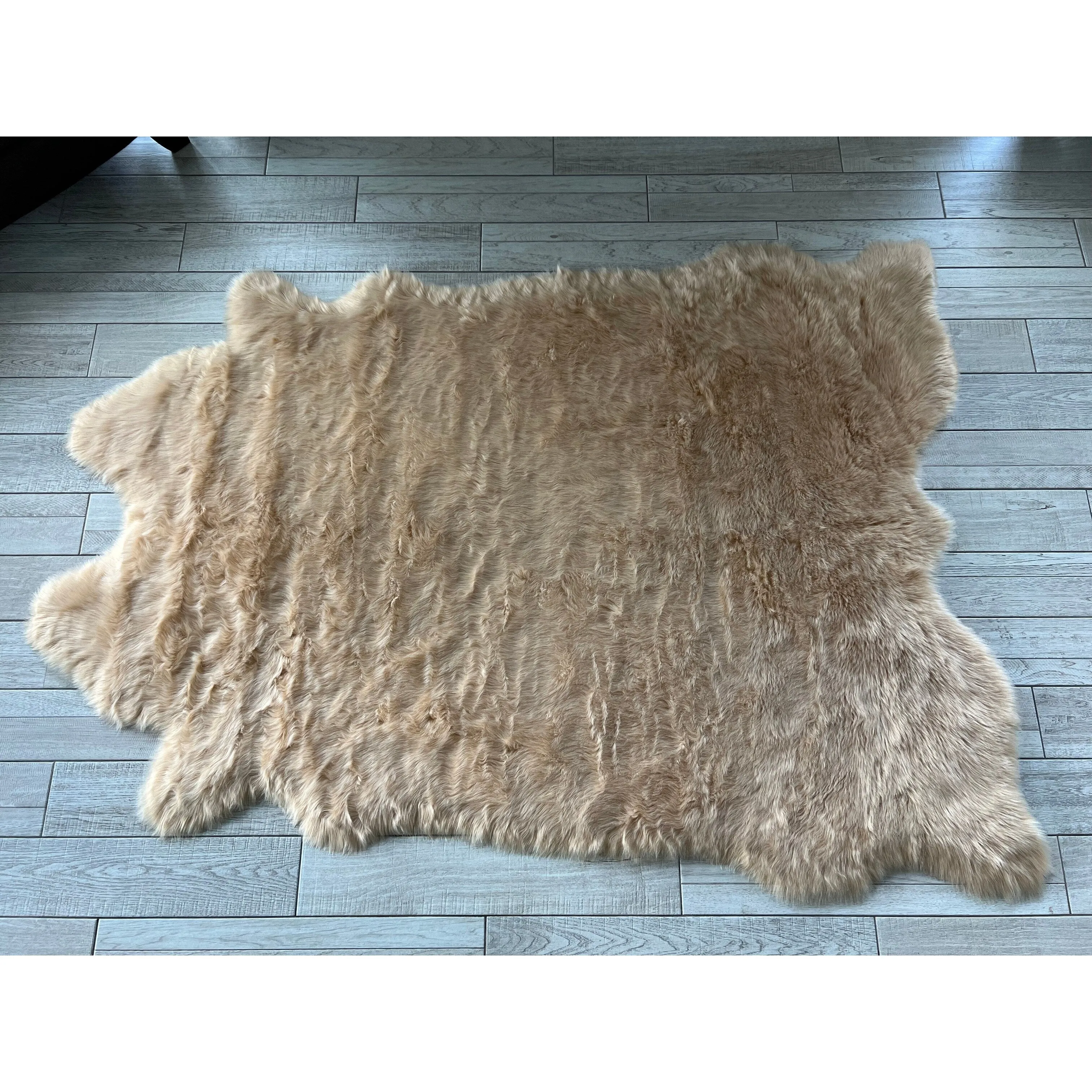 Silver Orchid Luxurious Faux Bison Skin Shag Rug