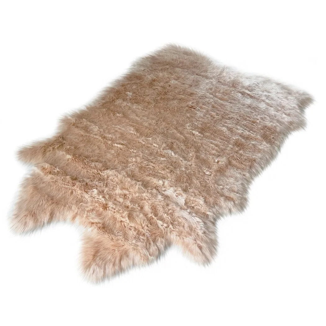 Silver Orchid Luxurious Faux Bison Skin Shag Rug