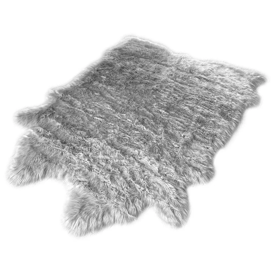 Silver Orchid Luxurious Faux Bison Skin Shag Rug