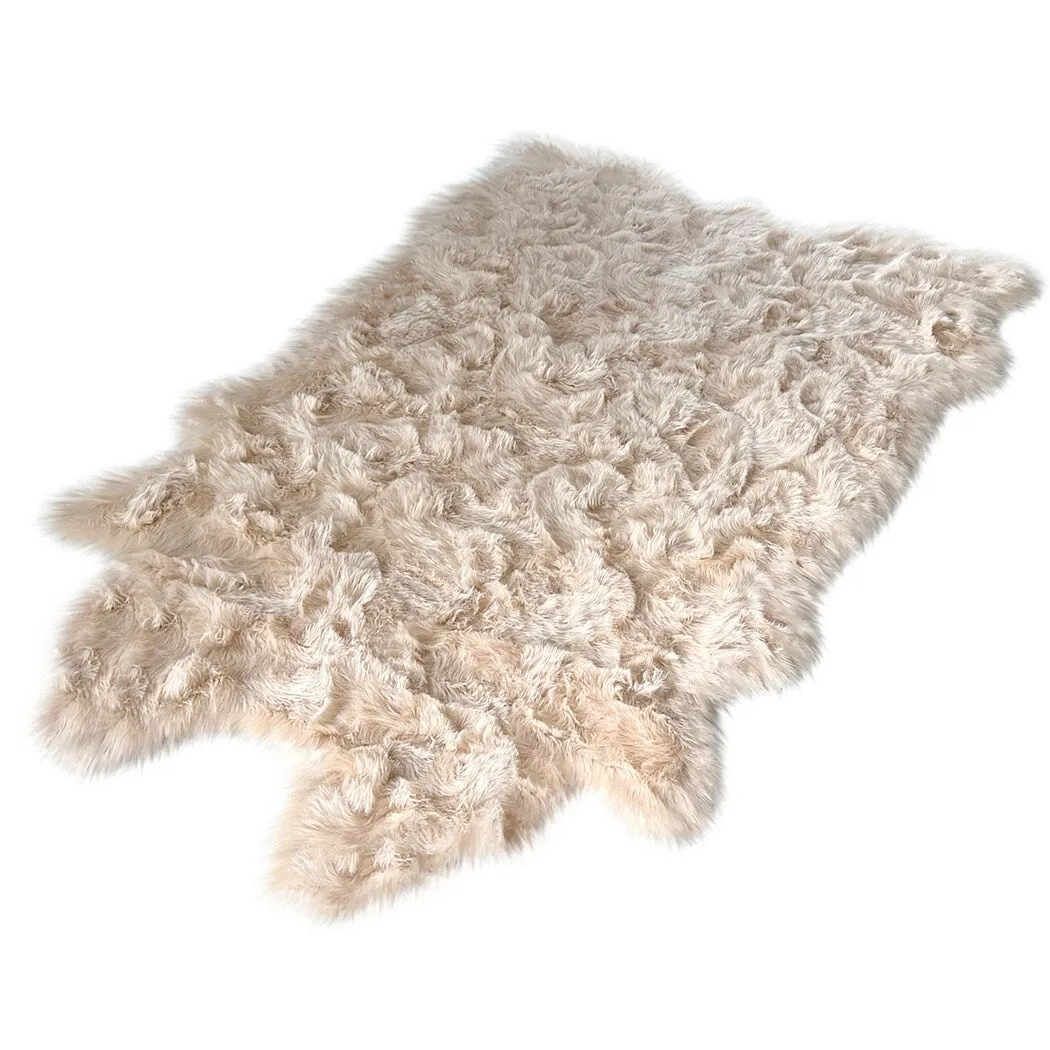 Silver Orchid Luxurious Faux Bison Skin Shag Rug