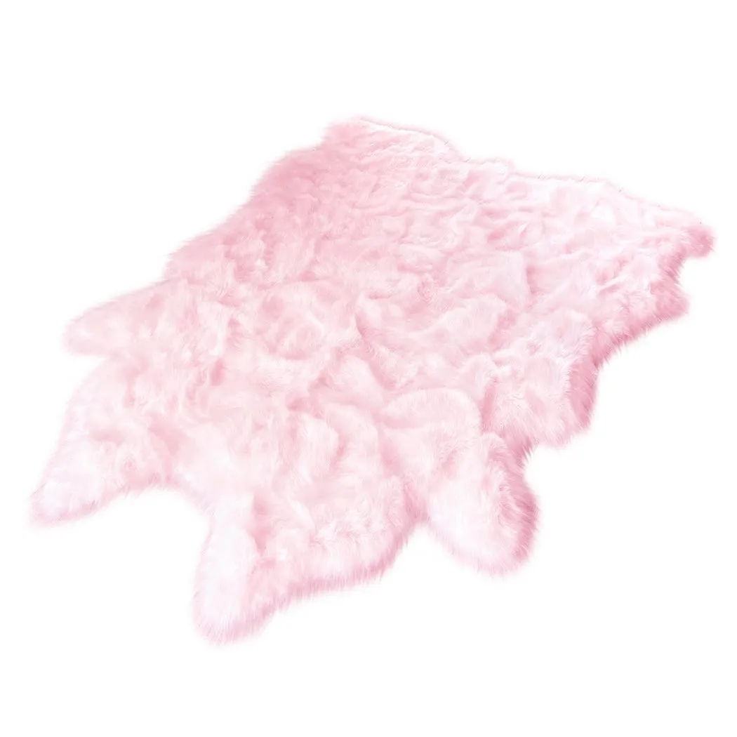 Silver Orchid Luxurious Faux Bison Skin Shag Rug