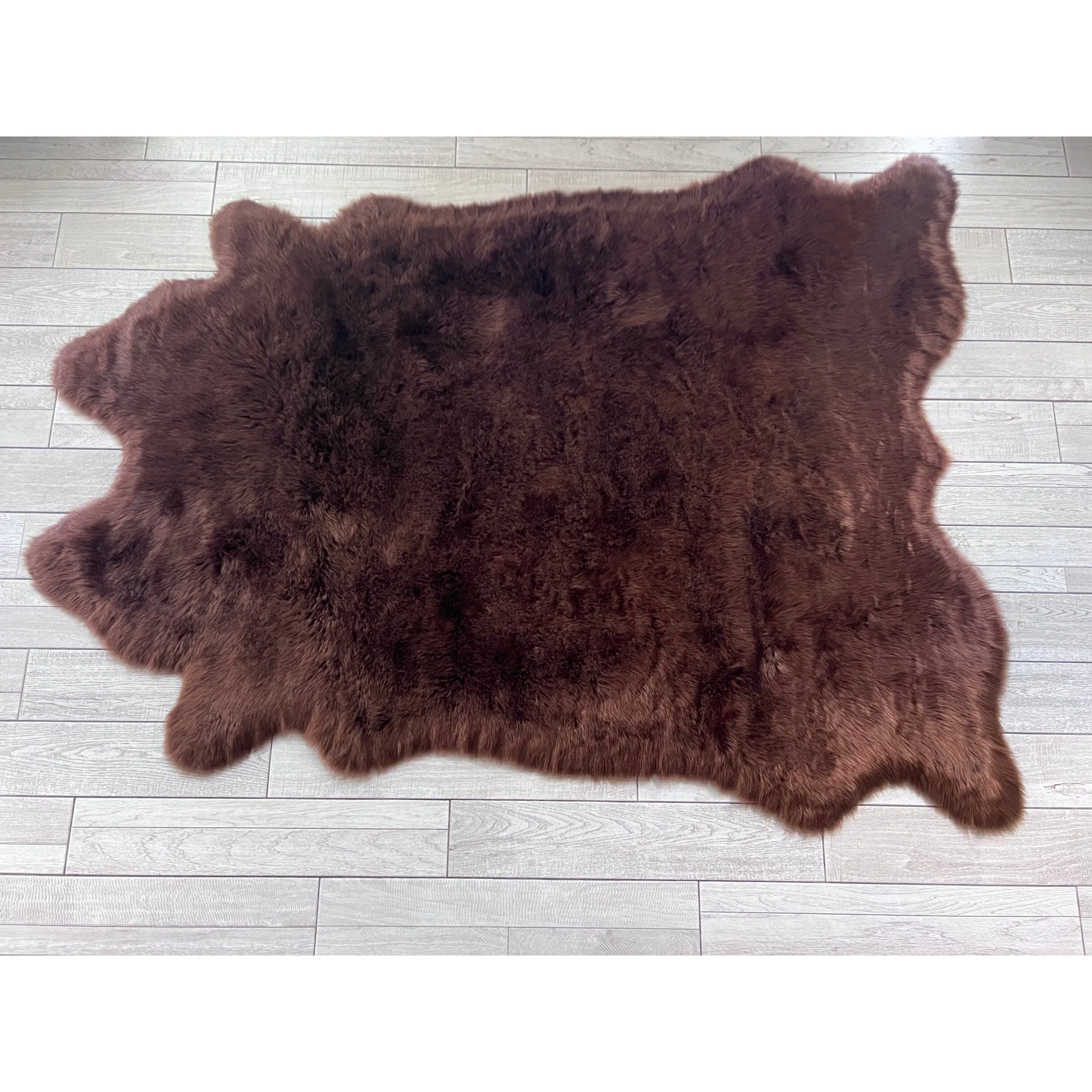 Silver Orchid Luxurious Faux Bison Skin Shag Rug
