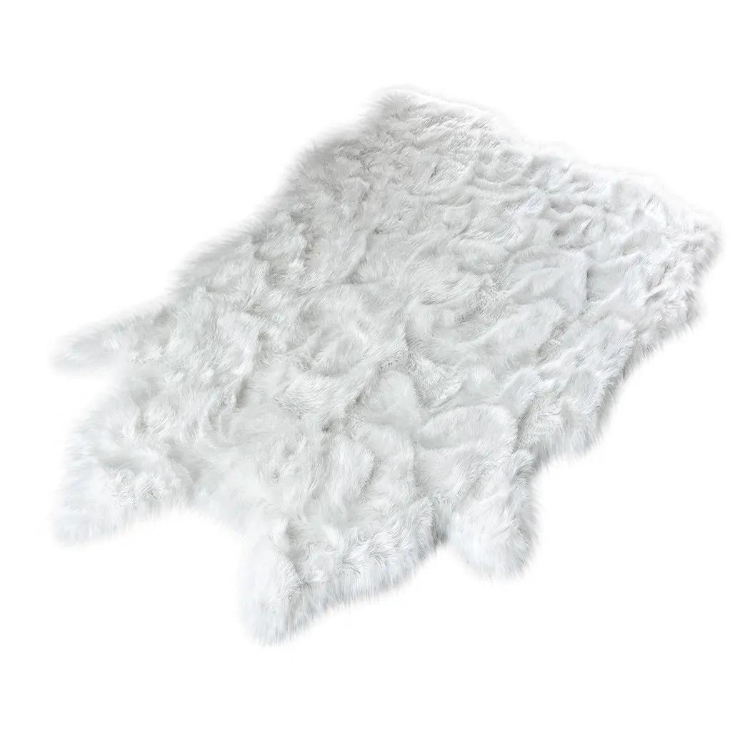Silver Orchid Luxurious Faux Bison Skin Shag Rug