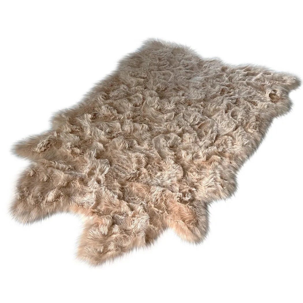 Silver Orchid Luxurious Faux Bison Skin Shag Rug