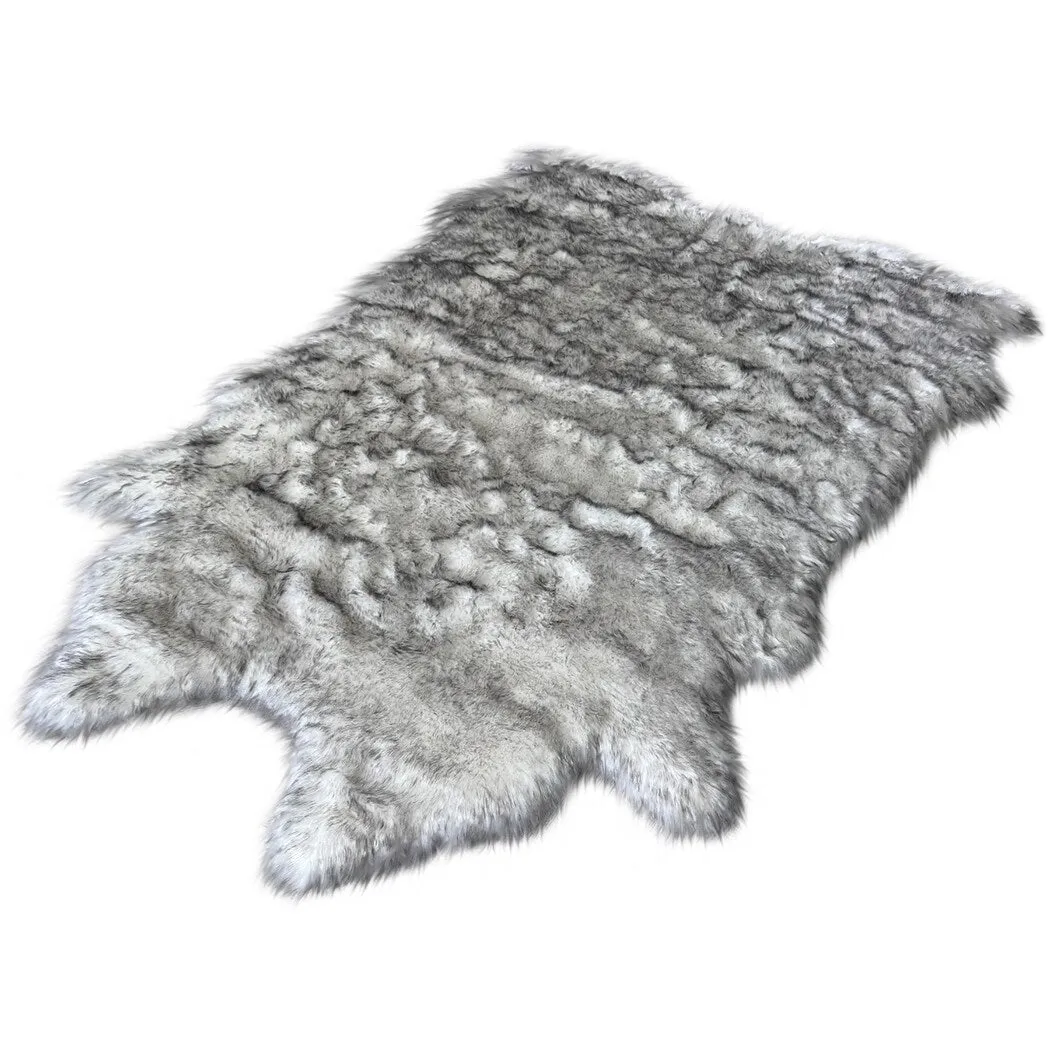 Silver Orchid Luxurious Faux Bison Skin Shag Rug