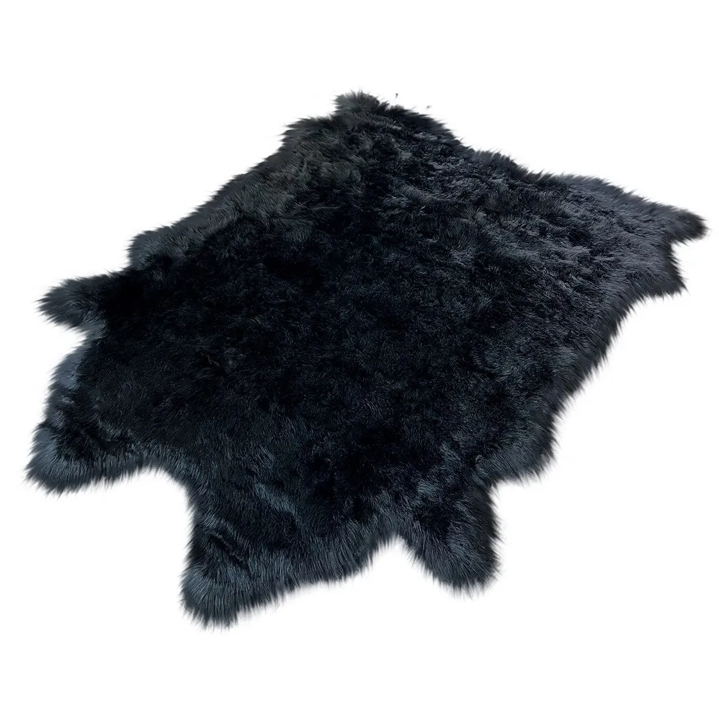 Silver Orchid Luxurious Faux Bison Skin Shag Rug