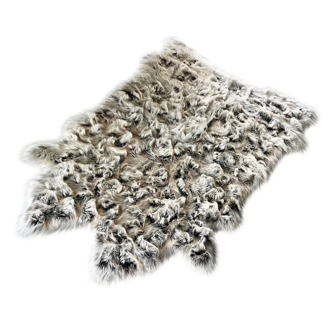 Silver Orchid Luxurious Faux Bison Skin Shag Rug