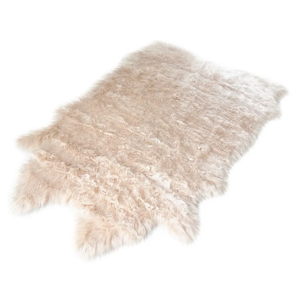 Silver Orchid Luxurious Faux Bison Skin Shag Rug