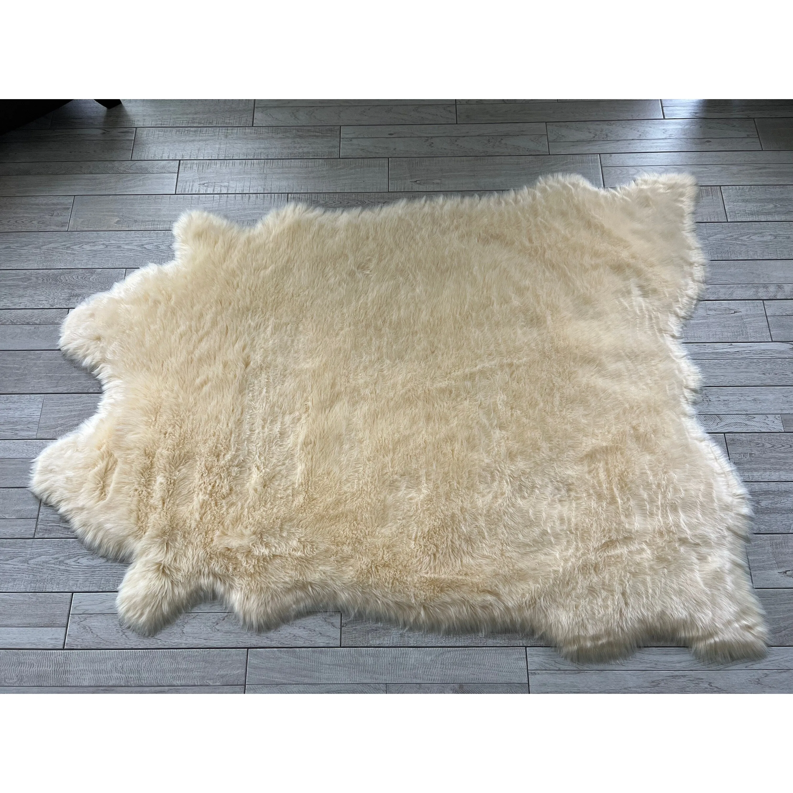 Silver Orchid Luxurious Faux Bison Skin Shag Rug