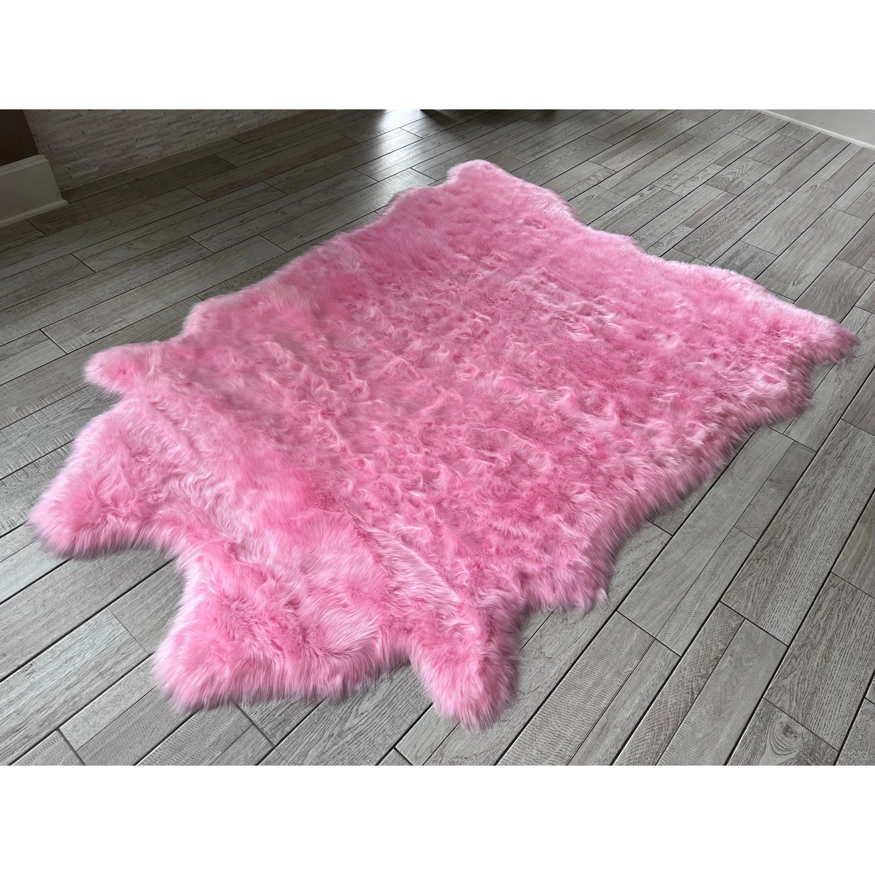 Silver Orchid Luxurious Faux Bison Skin Shag Rug
