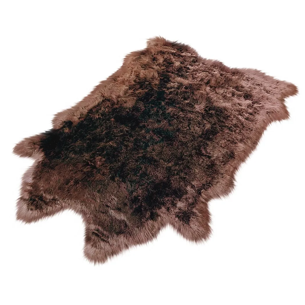 Silver Orchid Luxurious Faux Bison Skin Shag Rug