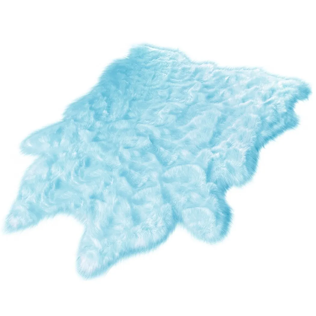 Silver Orchid Luxurious Faux Bison Skin Shag Rug