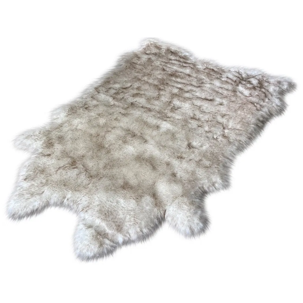 Silver Orchid Luxurious Faux Bison Skin Shag Rug