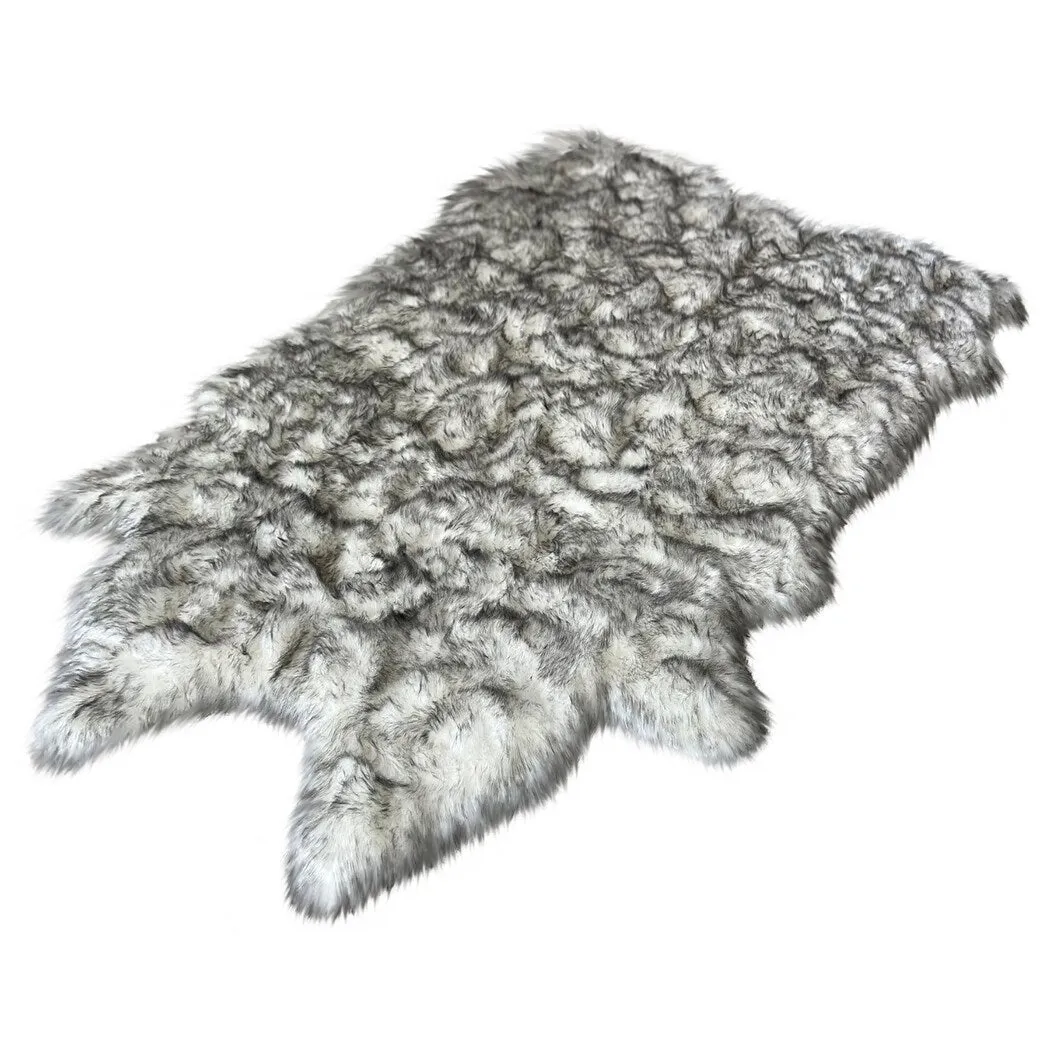 Silver Orchid Luxurious Faux Bison Skin Shag Rug