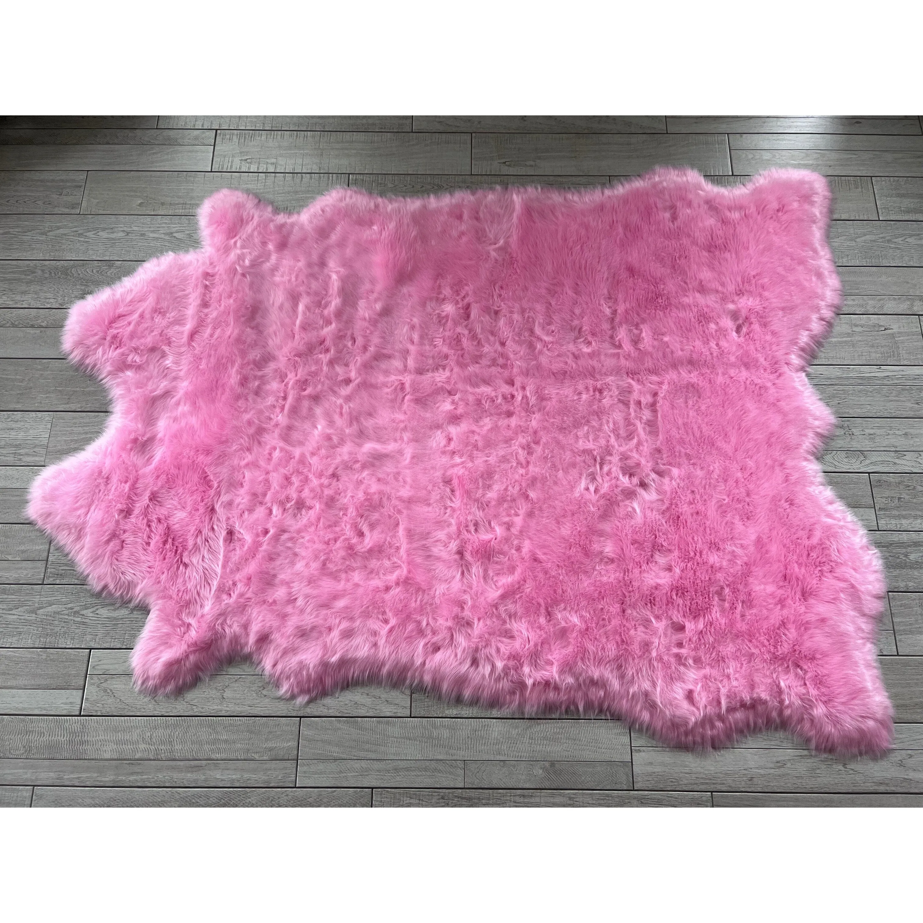 Silver Orchid Luxurious Faux Bison Skin Shag Rug