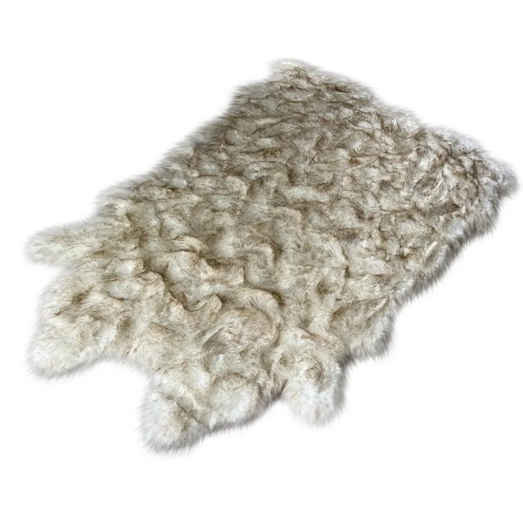 Silver Orchid Luxurious Faux Bison Skin Shag Rug
