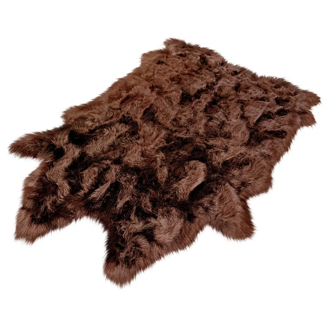 Silver Orchid Luxurious Faux Bison Skin Shag Rug