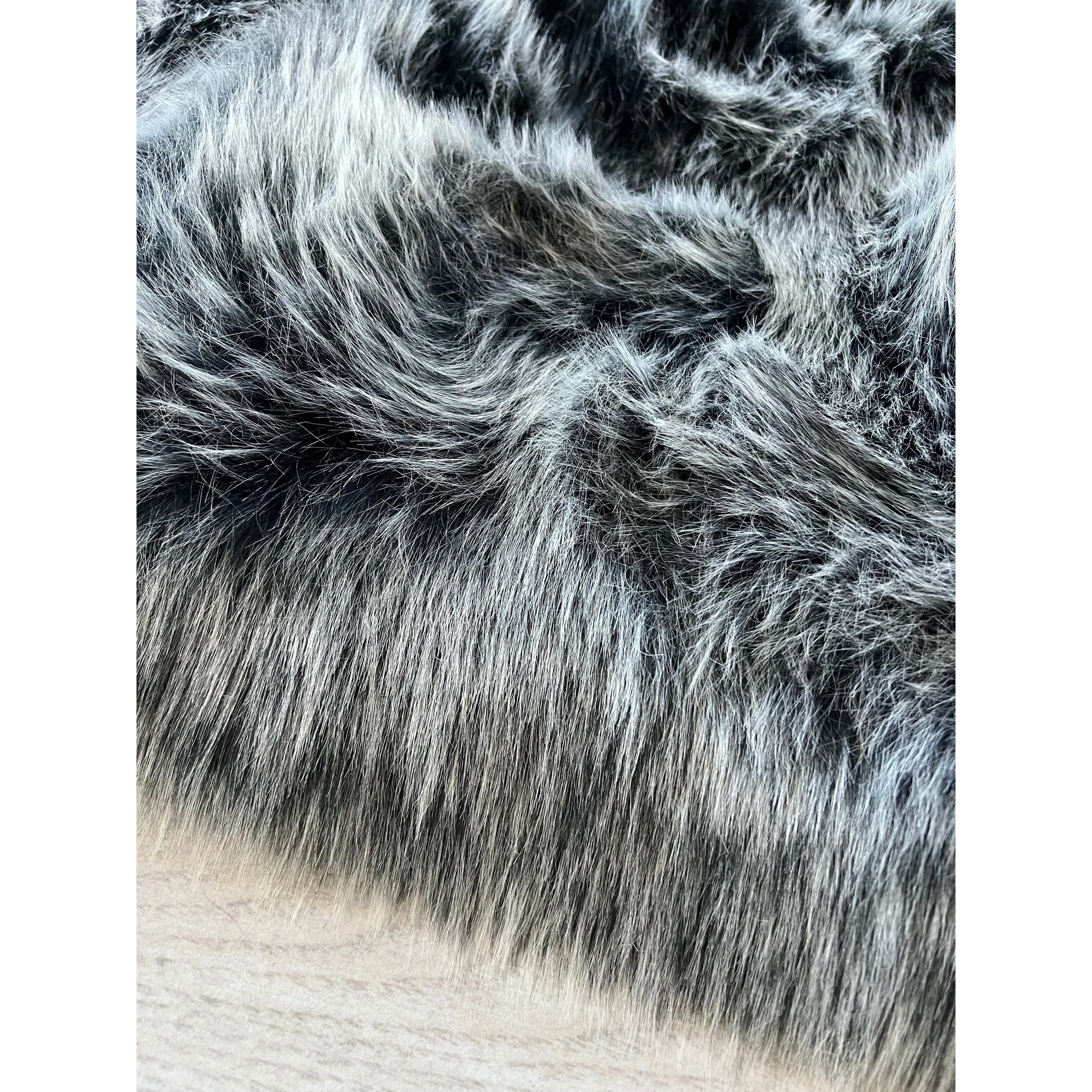 Silver Orchid Luxurious Faux Bison Skin Shag Rug