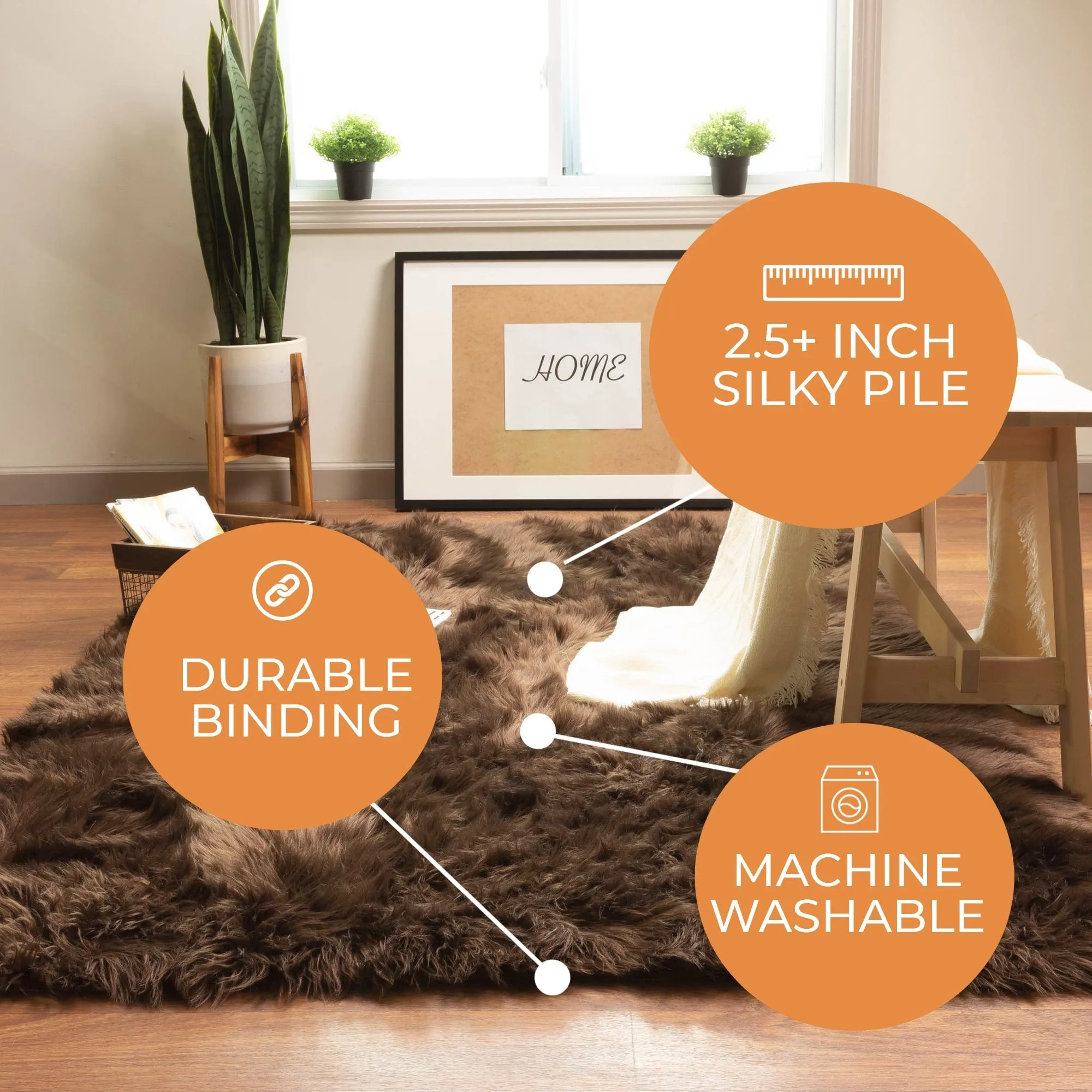 Silver Orchid Parrott Faux Fur Sheepskin Area Rug