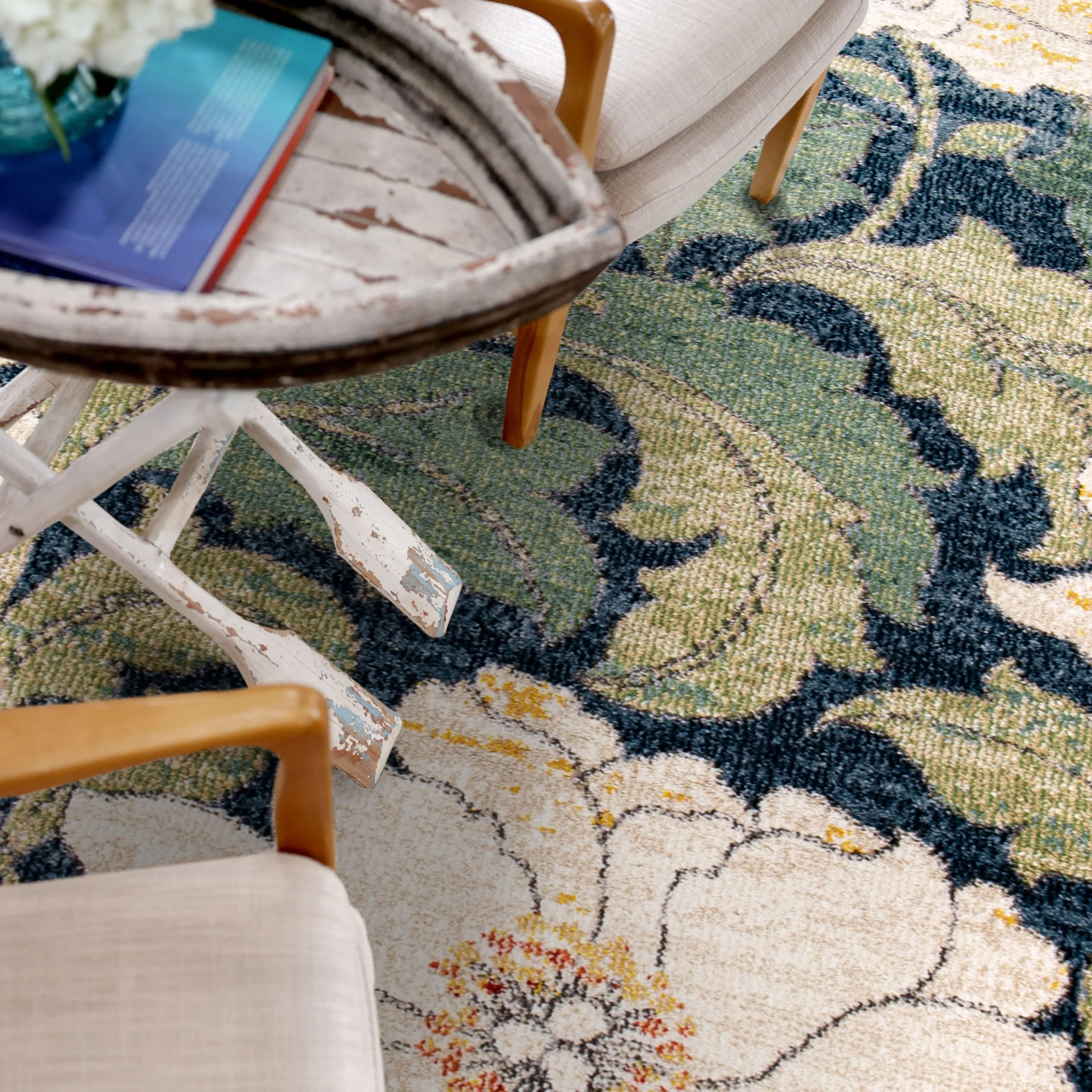 Simply Southern Cottage Jefferson Floral Distressed Area Rug