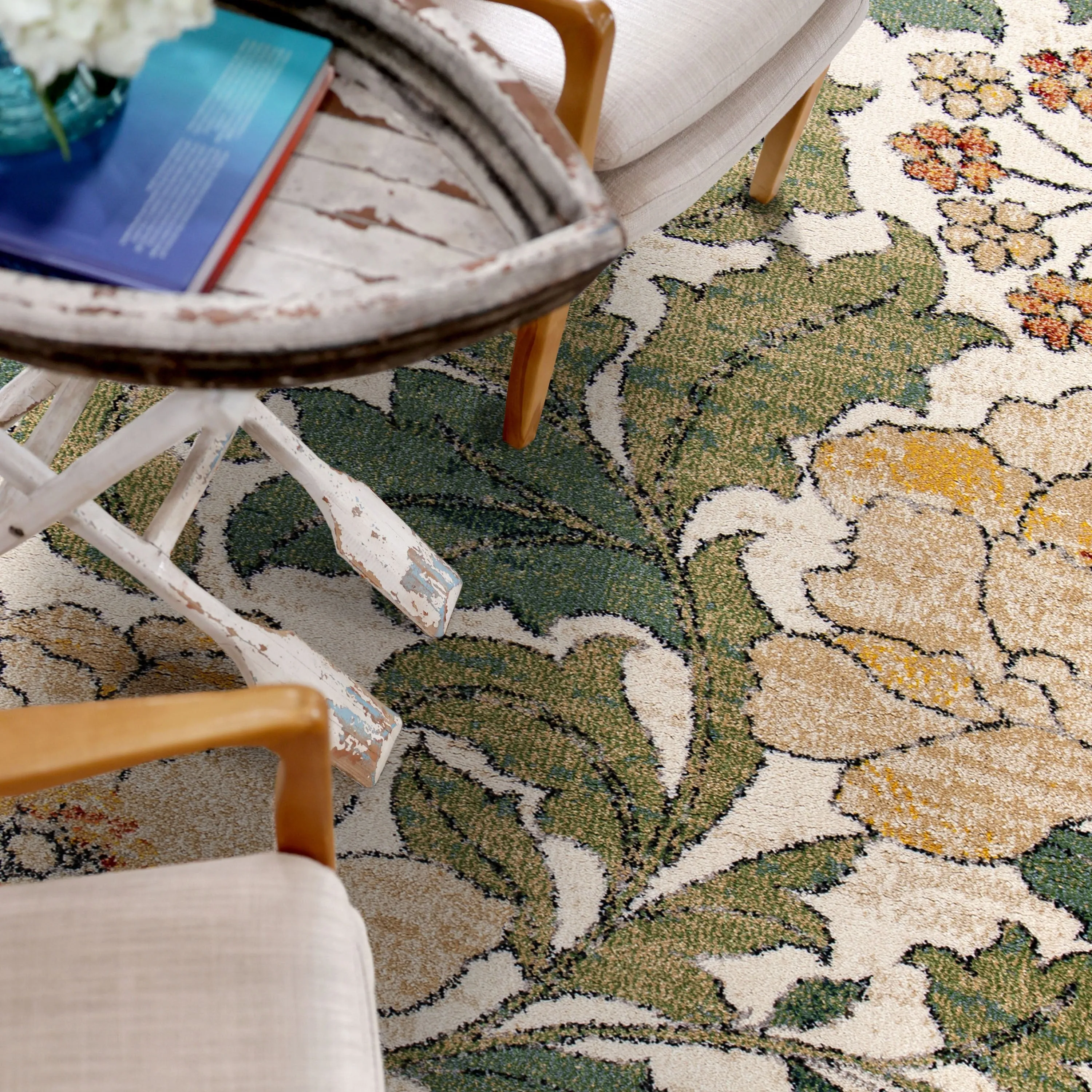 Simply Southern Cottage Jefferson Floral Distressed Area Rug