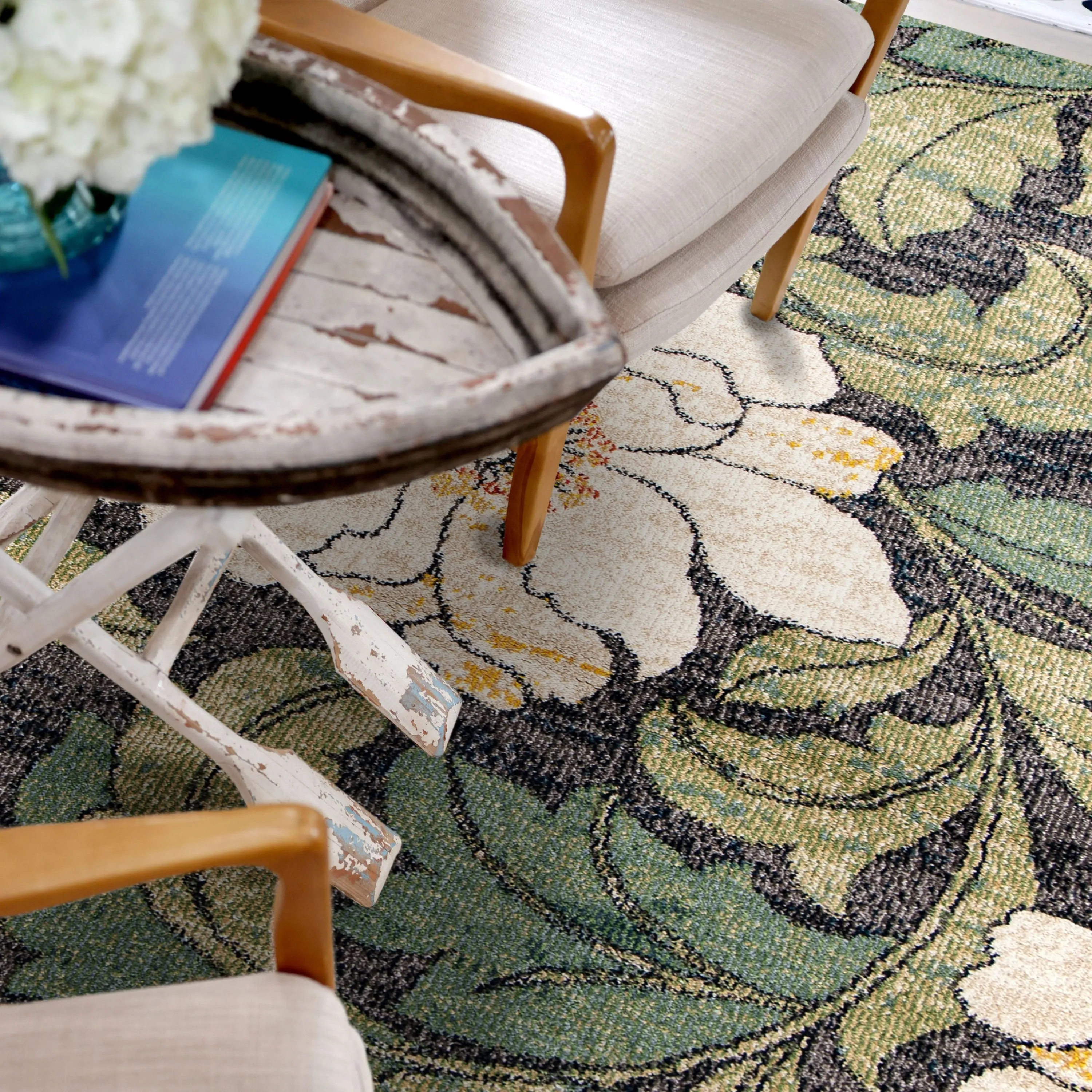 Simply Southern Cottage Jefferson Floral Distressed Area Rug