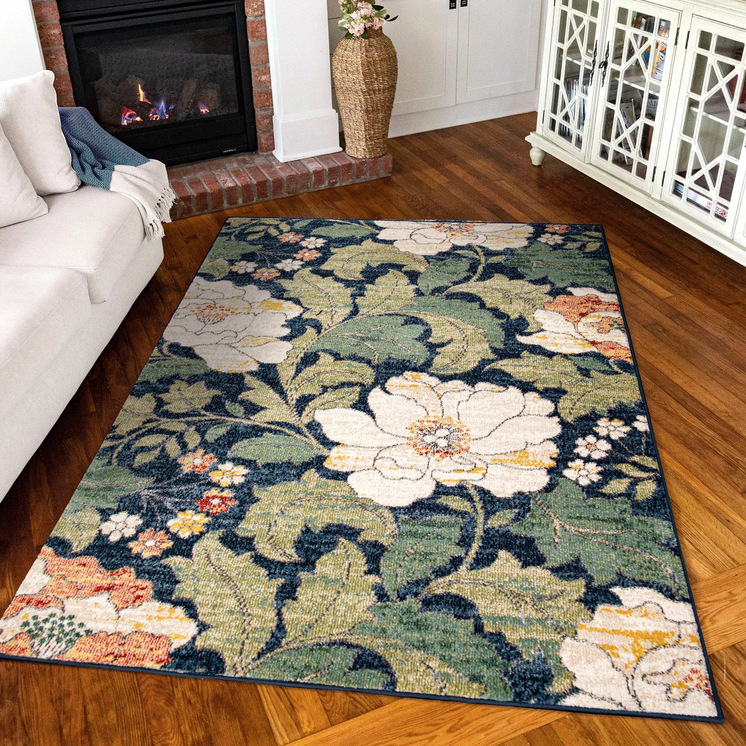 Simply Southern Cottage Jefferson Floral Distressed Area Rug