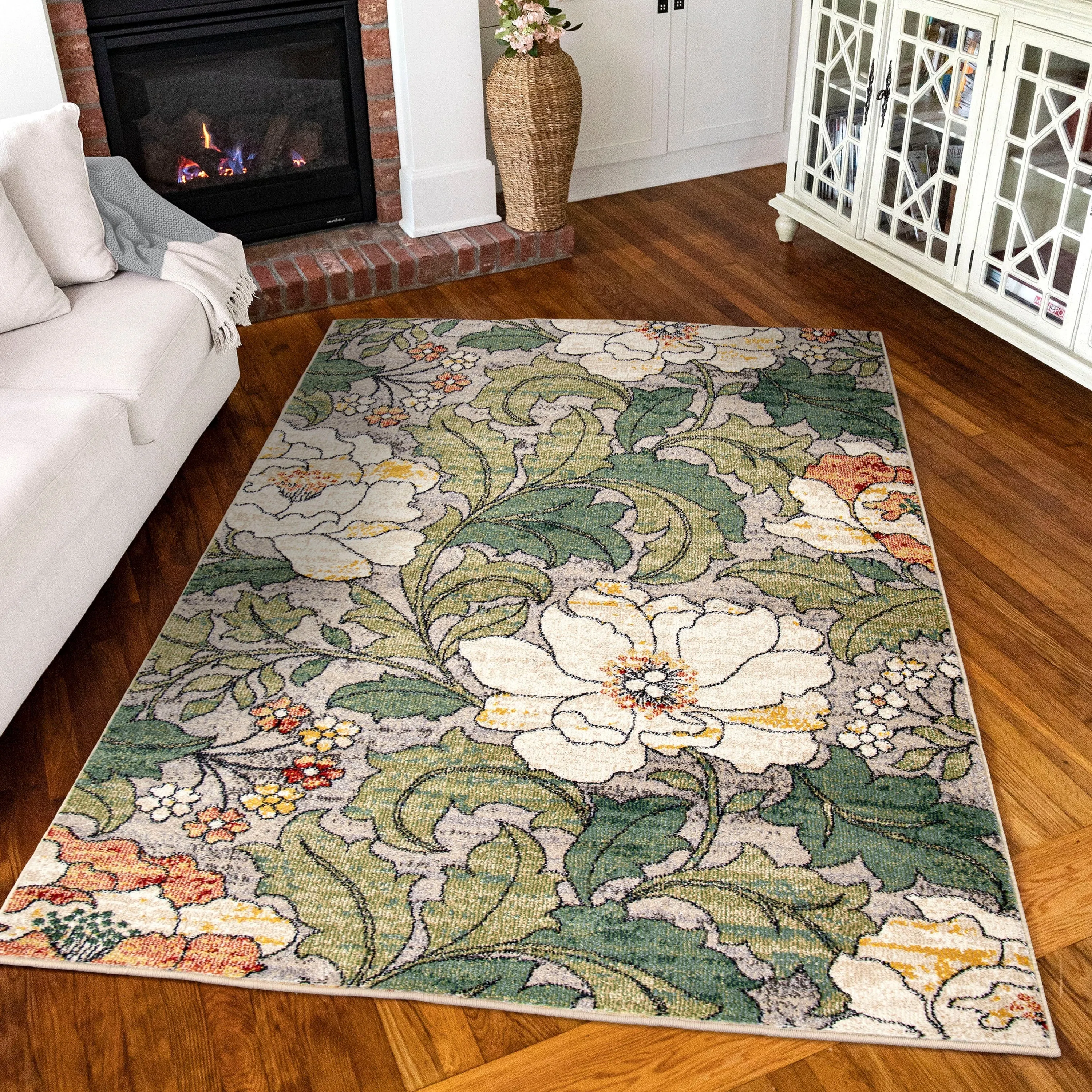 Simply Southern Cottage Jefferson Floral Distressed Area Rug