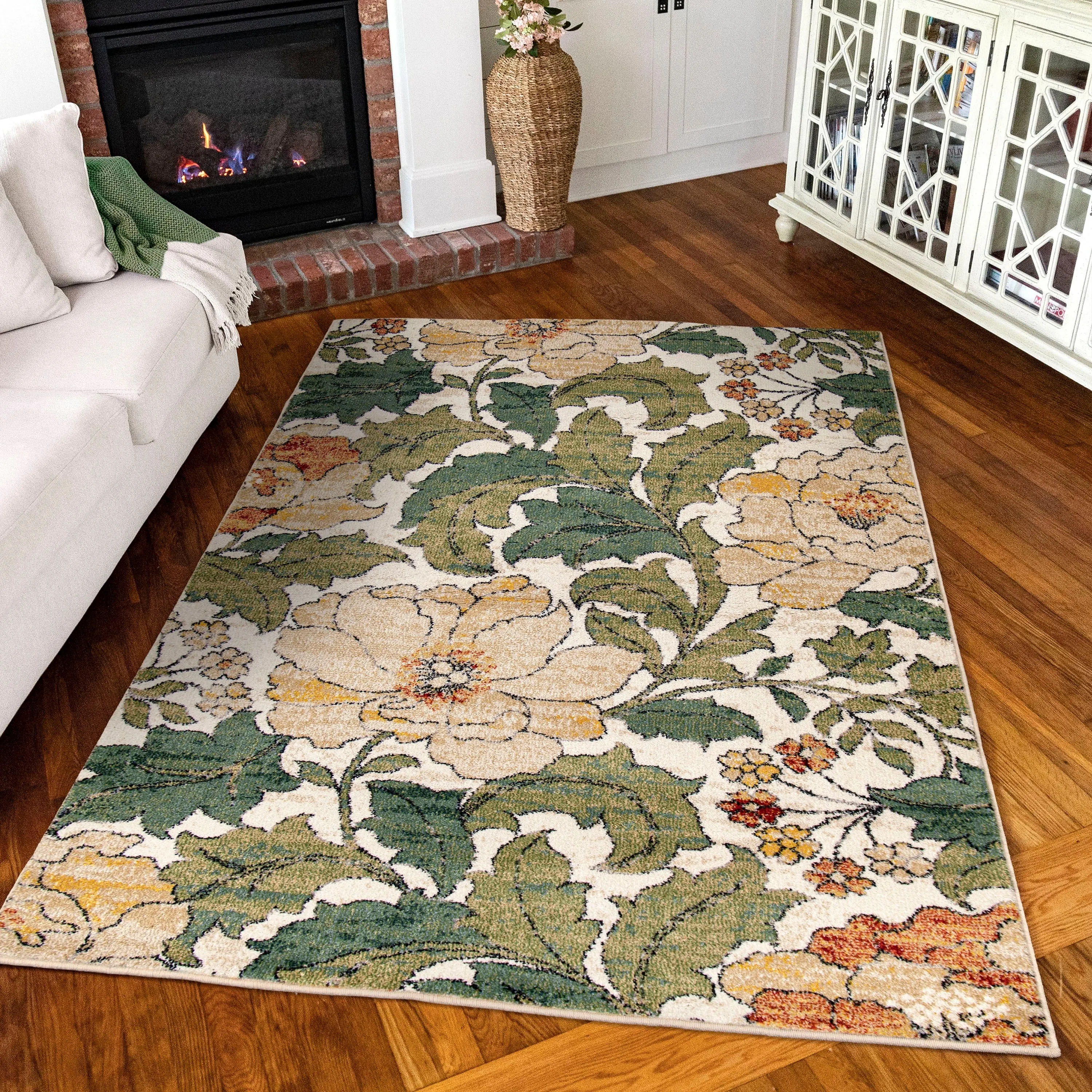 Simply Southern Cottage Jefferson Floral Distressed Area Rug