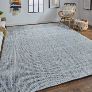 Siona Space Dyed In/Outdoor Flatweave. Dusty Blue. Area Rug