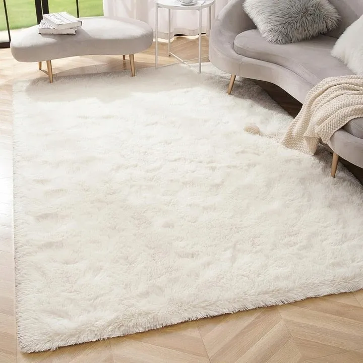 Soft Indoor Area Rug Modern Fluffy Home Carpet - 4' x 5.3'