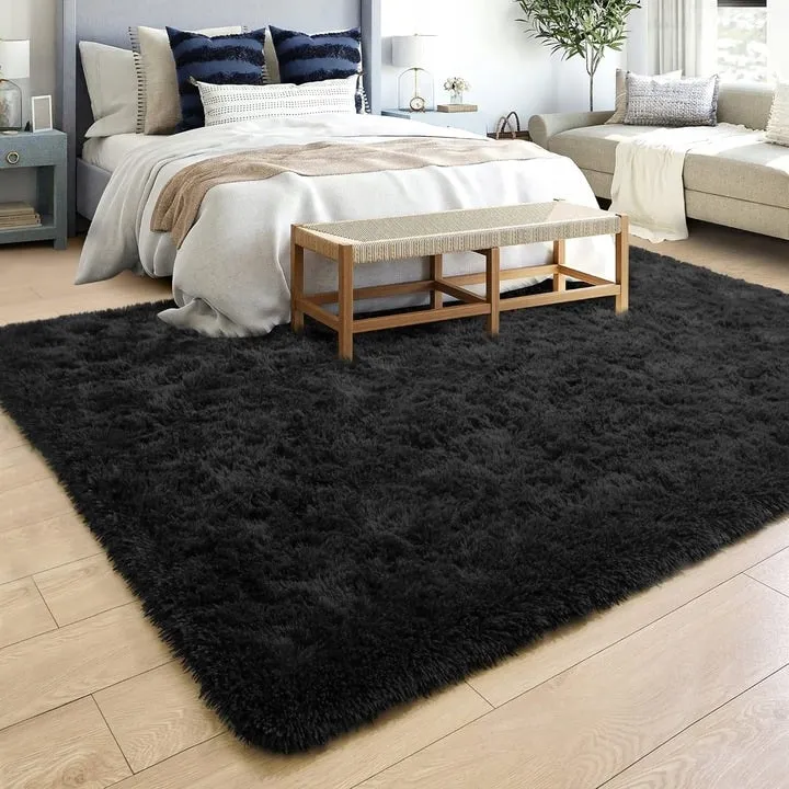 Soft Indoor Area Rug Modern Fluffy Home Carpet - 4' x 5.3'