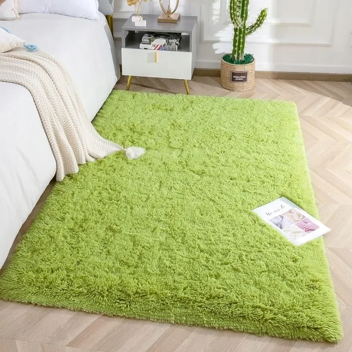 Soft Indoor Area Rug Modern Fluffy Home Carpet - 4' x 5.3'