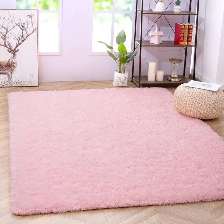 Soft Indoor Area Rug Modern Fluffy Home Carpet - 4' x 5.3'