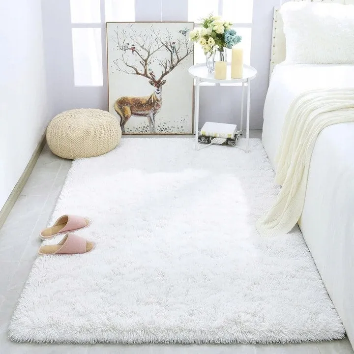 Soft Indoor Area Rug Modern Fluffy Home Carpet - 4' x 5.3'
