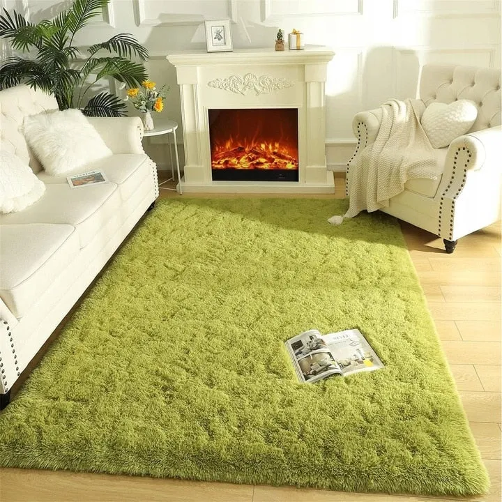 Soft Indoor Area Rug Modern Fluffy Home Carpet - 4' x 5.3'