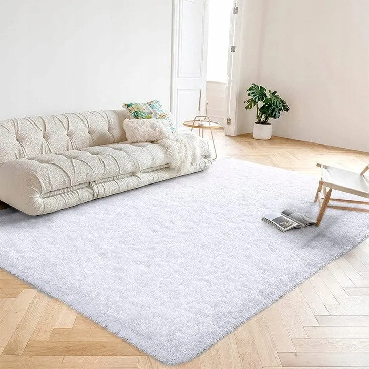 Soft Indoor Area Rug Modern Fluffy Home Carpet - 4' x 5.3'