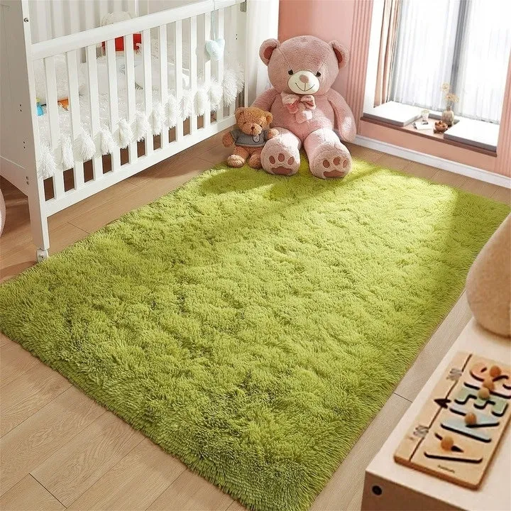 Soft Indoor Area Rug Modern Fluffy Home Carpet - 4' x 5.3'
