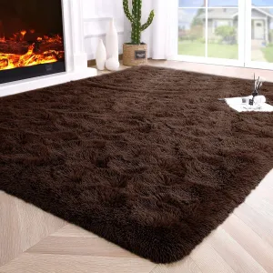 Soft Indoor Area Rug Modern Fluffy Home Carpet - 4' x 5.3'