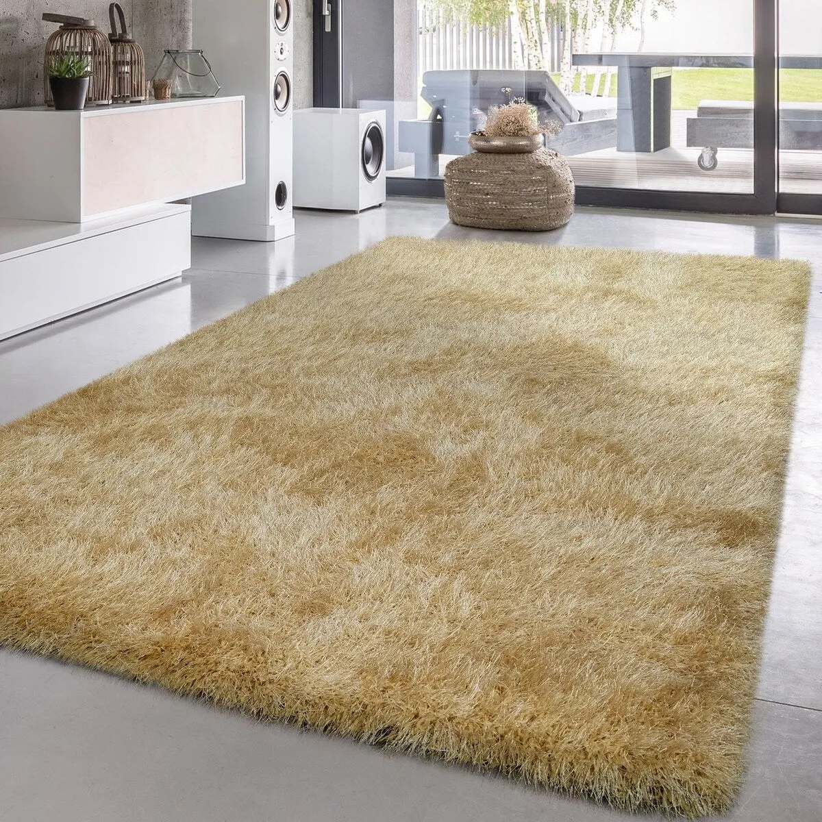 Soft Shag Rug For Bedroom & Living-Room Glossy Yarn