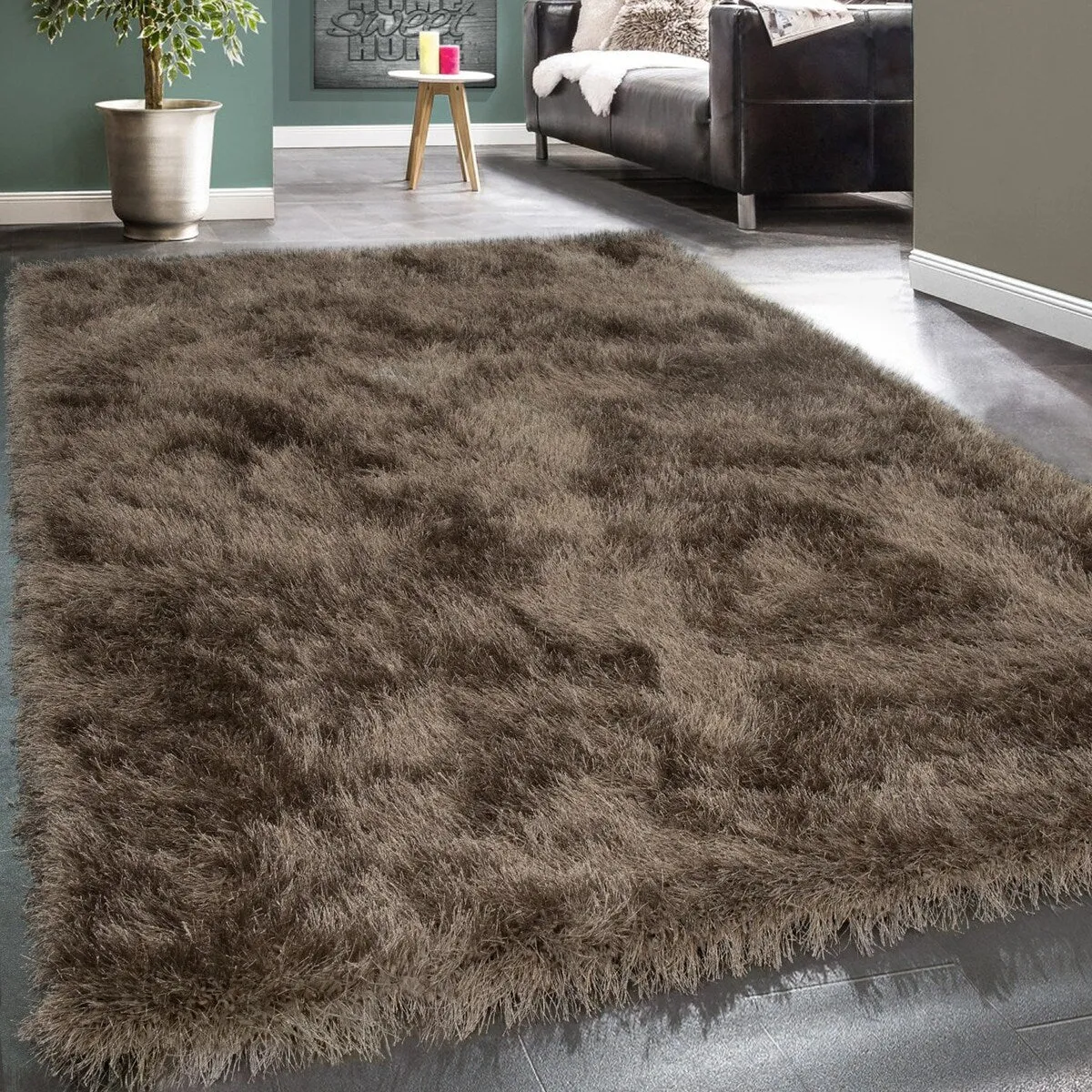 Soft Shag Rug For Bedroom & Living-Room Glossy Yarn