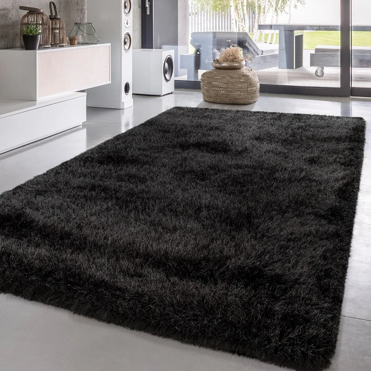 Soft Shag Rug For Bedroom & Living-Room Glossy Yarn