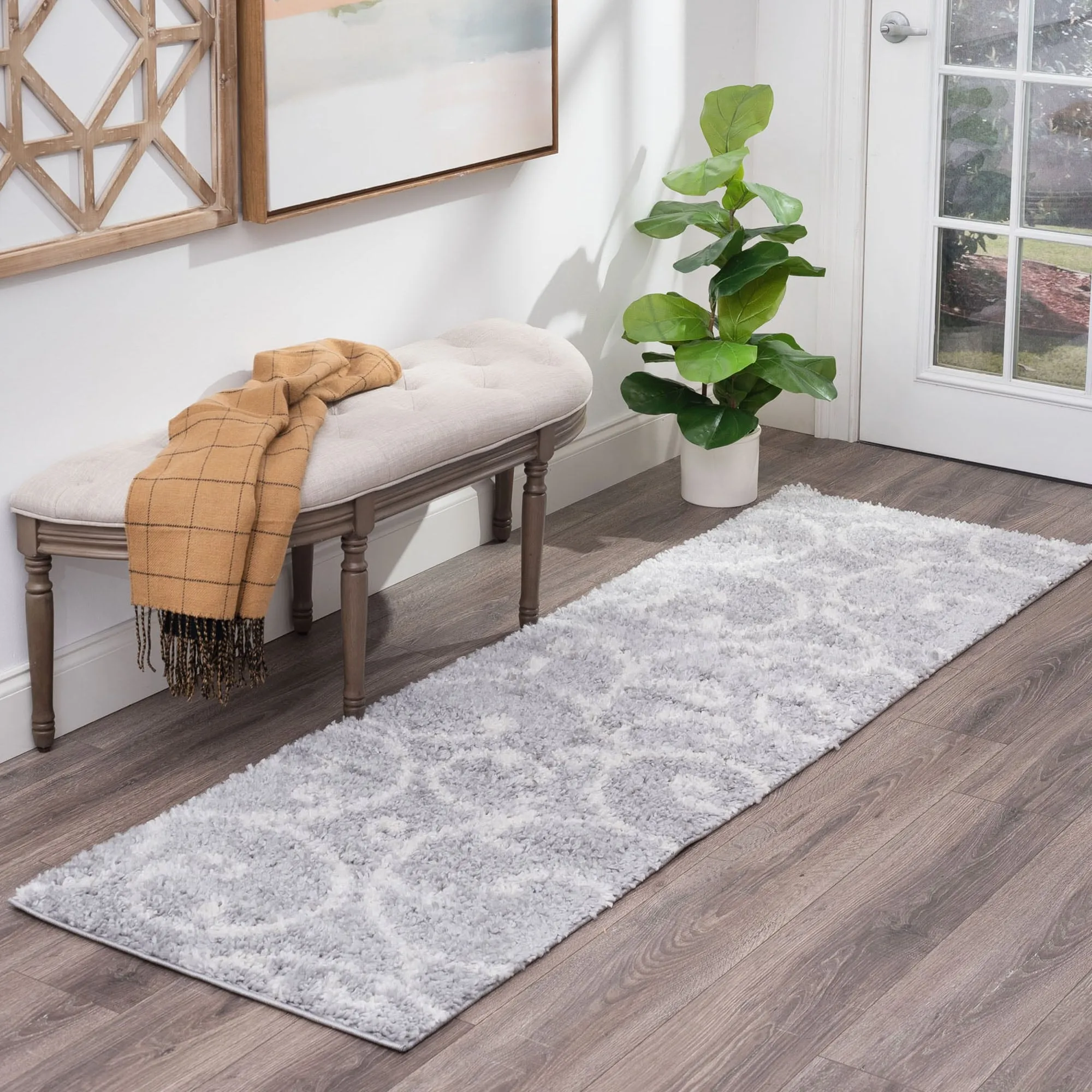 Sohni Shag Farmhouse Floral Indoor Area Rug