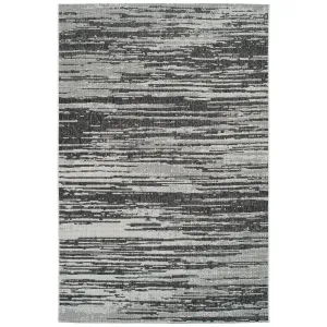 Soleri Charcoal Machine-Made Indoor/Outdoor Flatweave Area Rug