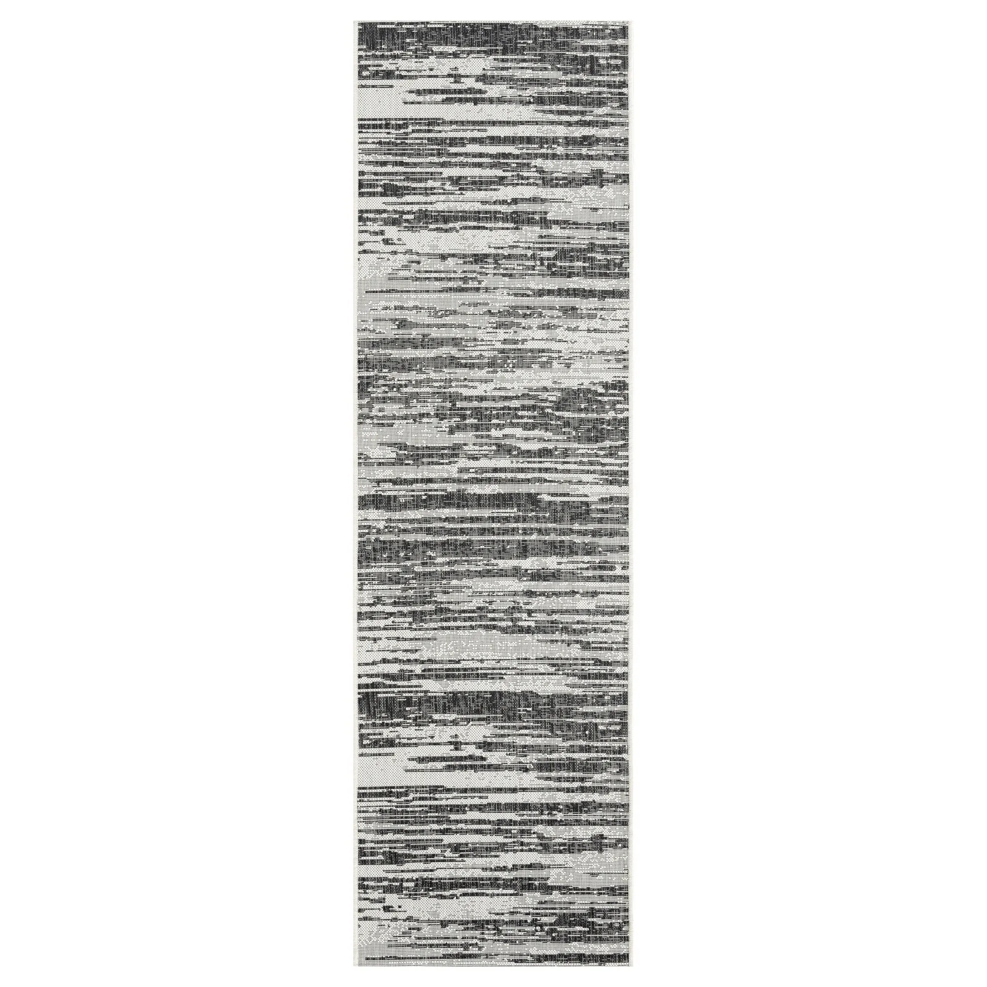 Soleri Charcoal Machine-Made Indoor/Outdoor Flatweave Area Rug