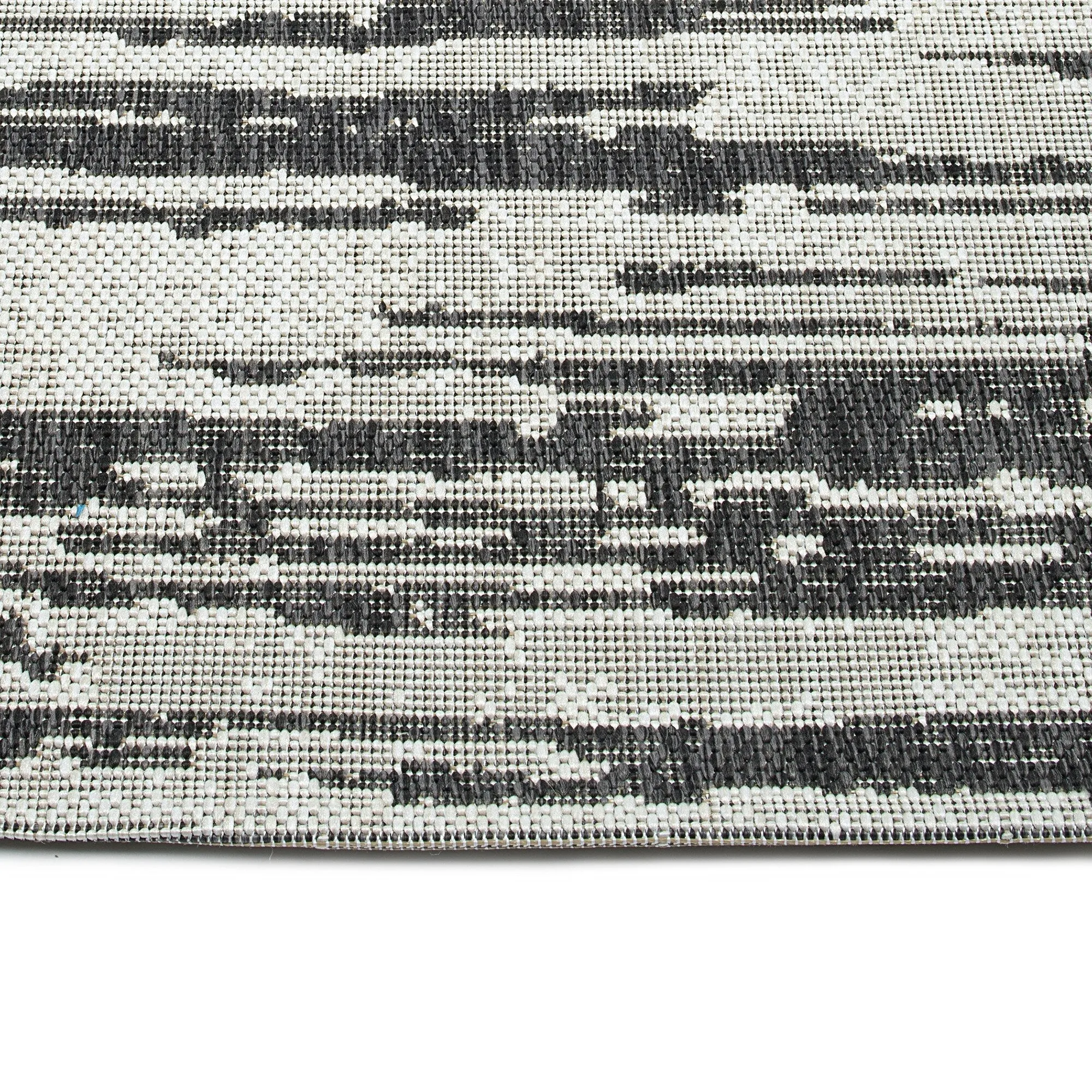 Soleri Charcoal Machine-Made Indoor/Outdoor Flatweave Area Rug