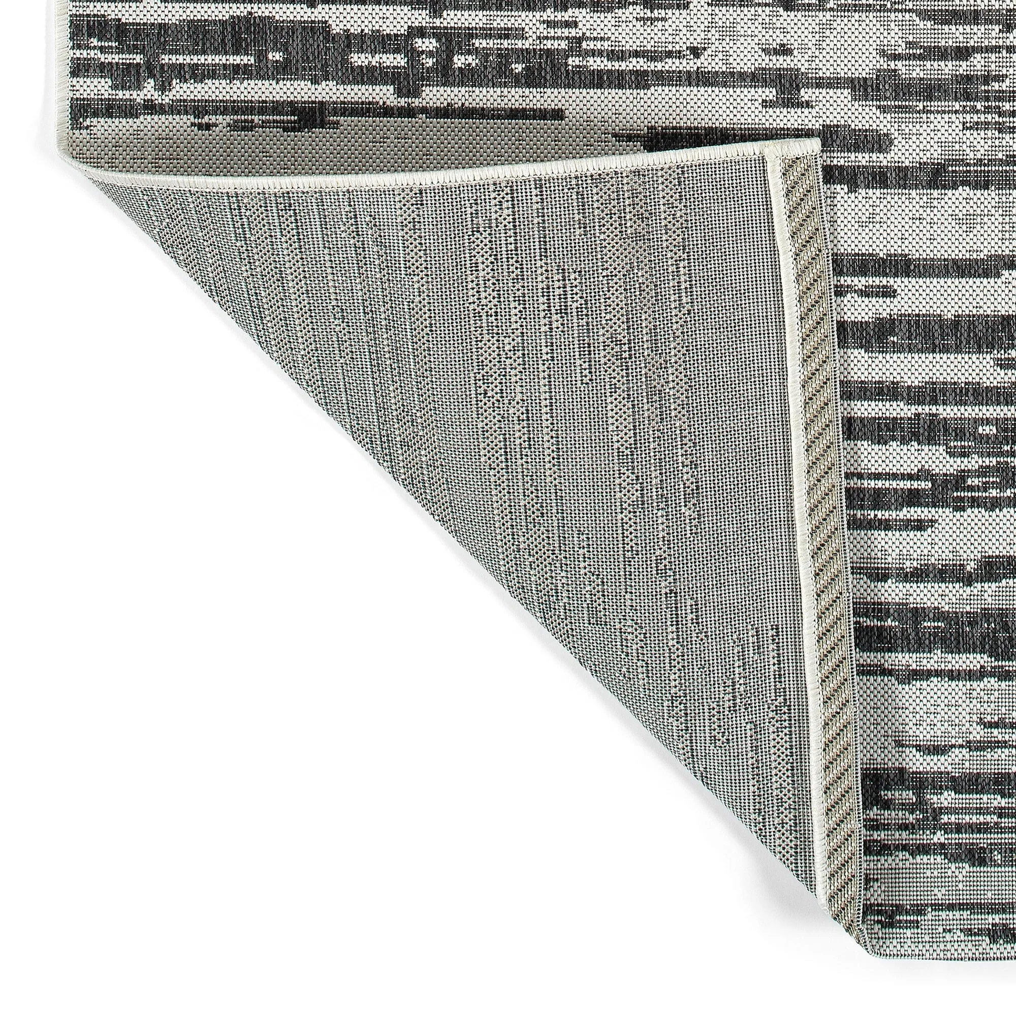 Soleri Charcoal Machine-Made Indoor/Outdoor Flatweave Area Rug