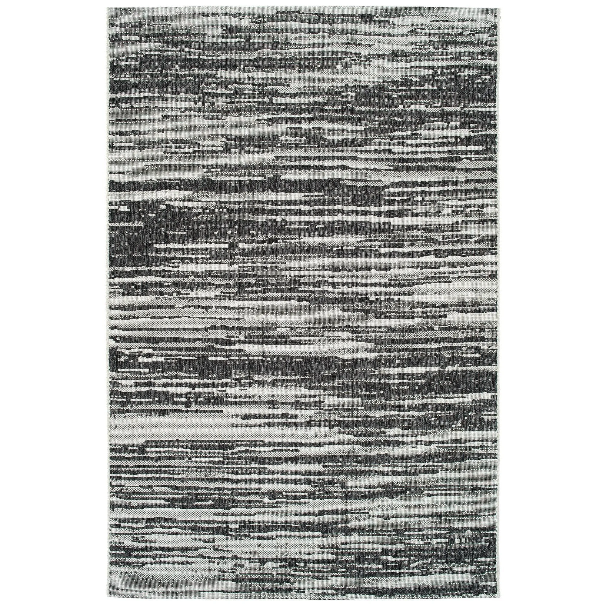 Soleri Charcoal Machine-Made Indoor/Outdoor Flatweave Area Rug